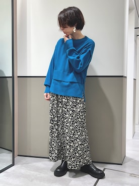 「YECCA VECCA（イェッカヴェッカ）のアイテム（スカート）」を使った、harukaさん（レディース・154cm）の冬コーディネート