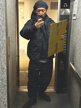 「CA4LA（カシラ）のアイテム」を使った、ゆーじぇいさん（メンズ・178cm）の冬コーディネート