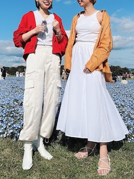 「ごきげんウィーク」｜「アイテム（タンクトップ）」を使った、ʜᴀʀᴜᴋᴀさん（レディース・163cm）の春コーディネート