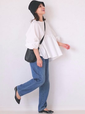 「Patou（パトゥ）のアイテム」を使った、田中亜希子さん（レディース・145cm）の秋コーディネート