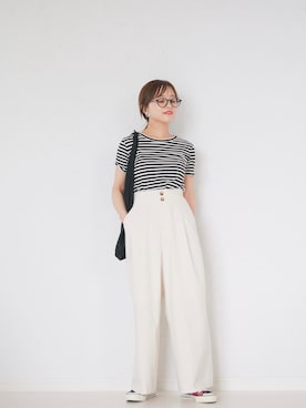 「アイテム（Tシャツ/カットソー）」を使った、田中亜希子さん（レディース・145cm）の夏コーディネート