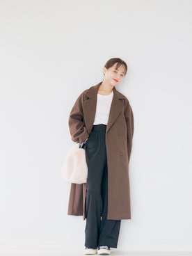 「KOBE LETTUCE（コウベレタス）のアイテム」を使った、田中亜希子さん（レディース・145cm）の秋コーディネート