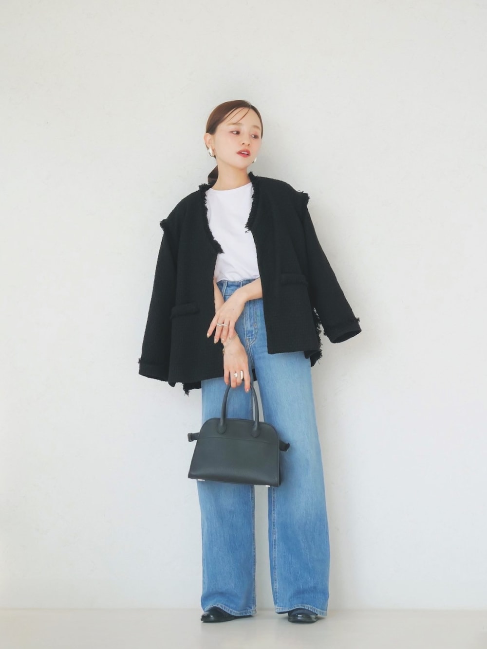 アンリアン　raglan sweat pullover black 田中亜希子 アンリアン raglan sweat pullover black 田中亜希子 UNLÍENS