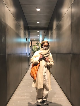 「アイテム（ストール/ショール）」を使った、masumiさん（レディース・158cm）の冬コーディネート