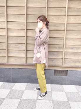 「ピスタチオ」｜「アイテム（スニーカー）」を使った、caaaanaさん（レディース・158cm）の春コーディネート