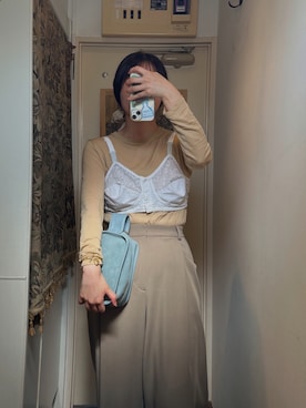 「アイテム（ポーチ）」を使った、のんみちさん（レディース・158cm）の秋コーディネート