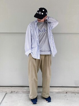 「STUDIO NICHOLSON（スタジオニコルソン）のアイテム（その他パンツ）」を使った、　MATSU  MAKOTOさん（メンズ・160cm）の夏コーディネート