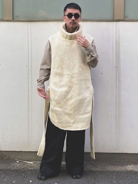 「SUNNEI（スンネイ）のアイテム」を使った、　MATSU  MAKOTOさん（メンズ・160cm）の冬コーディネート