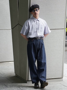 「shiun（シウン）のアイテム（パンツ）」を使った、　MATSU  MAKOTOさん（メンズ・160cm）の春コーディネート