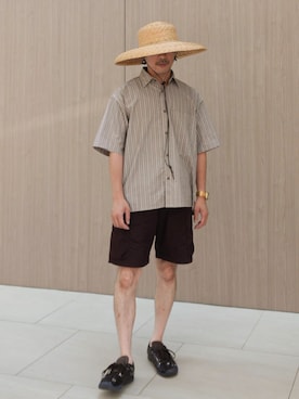 「ハーフパンツ」｜「アイテム（その他）」を使った、　MATSU  MAKOTOさん（メンズ・160cm）の夏コーディネート