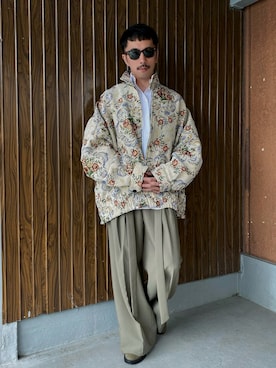 「JW Anderson（ジェイダブリューアンダーソン）のアイテム（トップス）」を使った、　MATSU  MAKOTOさん（メンズ・160cm）の春コーディネート