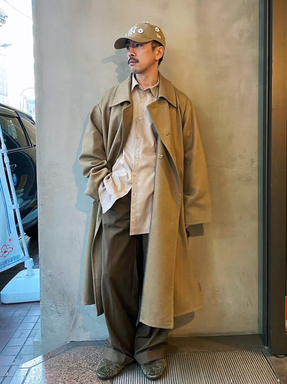 Oversize double breasted stand collar coat / オーバーサイズダブル