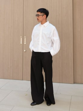 「UNIQLO（ユニクロ）のアイテム（シャツ/ブラウス）」を使った、　MATSU  MAKOTOさん（メンズ・160cm）の夏コーディネート