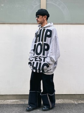 「ロールアップ」｜「アイテム（ニットキャップ/ビーニー）」を使った、　MATSU  MAKOTOさん（メンズ・160cm）の秋コーディネート
