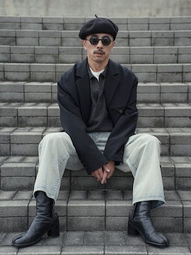 「shiun（シウン）のアイテム（パンツ）」を使った、　MATSU  MAKOTOさん（メンズ・160cm）の秋コーディネート