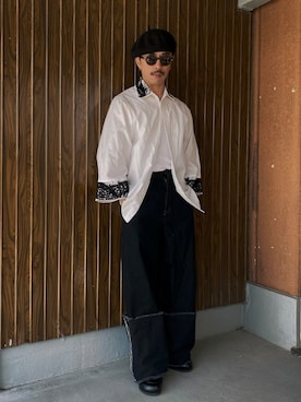 「JW Anderson（ジェイダブリューアンダーソン）のアイテム（シューズ）」を使った、　MATSU  MAKOTOさん（メンズ・160cm）の春コーディネート