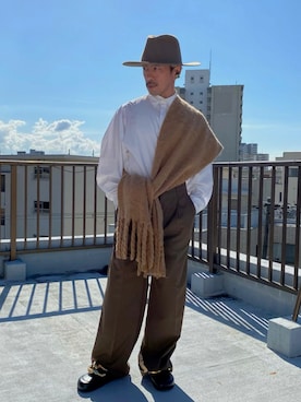 「JW Anderson（ジェイダブリューアンダーソン）のアイテム（シューズ）」を使った、　MATSU  MAKOTOさん（メンズ・160cm）の秋コーディネート