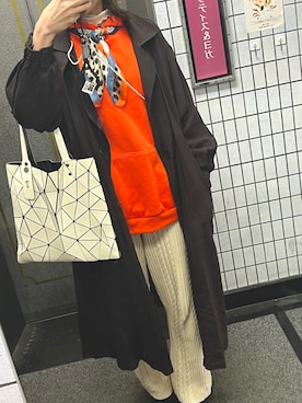 「アイテム（トレンチコート）」を使った、焚き火さん（レディース・168cm・30代）の秋コーディネート