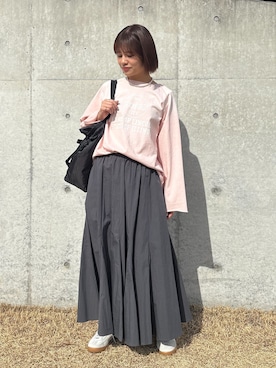 「SLOBE IENA（スローブイエナ）の《追加5》SLOBE メタルビーズショートネックレス（ネックレス、シルバー系）」を使った、rinaさん（レディース・155cm）の冬コーディネート