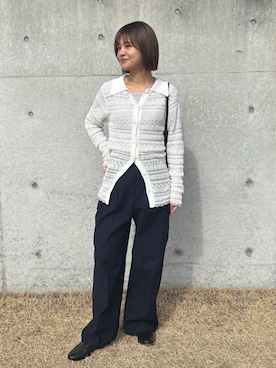「SLOBE IENA（スローブイエナ）の《追加5》SLOBE バケツバッグ（ショルダーバッグ、ブラック系）」を使った、rinaさん（レディース・155cm）の冬コーディネート