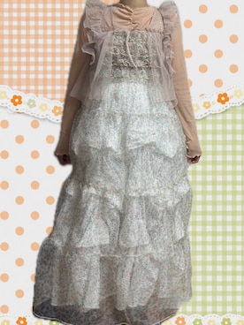 「w closet（ダブルクローゼット）のオーガンジーキャミワンピース（ワンピース、オレンジ系）」を使った、yktnさん（レディース・167cm）の春コーディネート