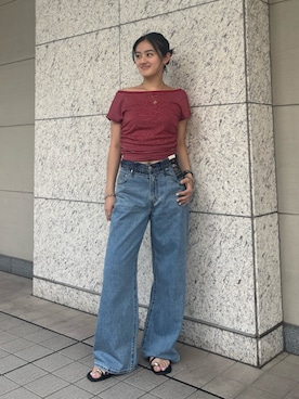 「Ungrid（アングリッド）のアイテム」を使った、松田美咲さん（レディース・158cm）の夏コーディネート