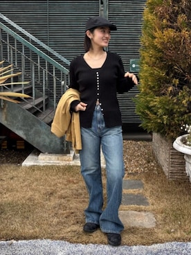 松田美咲さん（レディース・158cm）の冬コーディネート