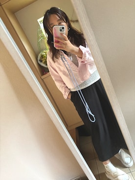 「しまむら（シマムラ）のアイテム（キャミソール、ホワイト系）」を使った、yati918さん（レディース・154cm）の夏コーディネート