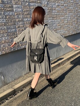 「Dr. Martens（ドクターマーチン）のDr.Martens/ドクターマーチン/JADON POLISHED SMOOTH（ブーツ）」を使った、MIYUさん（レディース・158cm）の秋コーディネート