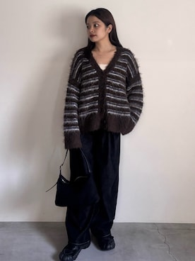 「ボーダーニット」｜noaさん（レディース・163cm）の秋コーディネート