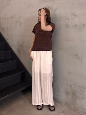 「select MOCA（セレクトモカ）のアイテム（その他パンツ）」を使った、noaさん（レディース・163cm）の夏コーディネート