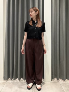 「NATURAL BEAUTY BASIC（ナチュラルビューティーベーシック）のアイテム（カーディガン/ボレロ）」を使った、rinochanさん（レディース・163cm）の夏コーディネート