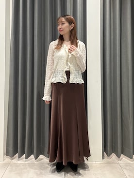 「NATURAL BEAUTY BASIC（ナチュラルビューティーベーシック）のアイテム（カーディガン/ボレロ）」を使った、rinochanさん（レディース・163cm）の夏コーディネート
