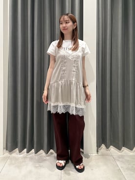 「NATURAL BEAUTY BASIC（ナチュラルビューティーベーシック）のアイテム」を使った、rinochanさん（レディース・163cm）の夏コーディネート