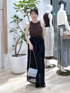 「COLLAGE GALLARDAGALANTE（コラージュガリャルダガランテ）の刺繍デザインアイラインスカート（スカート、ブラック系）」を使った、sensuiさん（レディース・145cm）の夏コーディネート