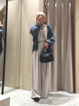 「Jena espace merveilleux（ジェナ　エスパスメルヴェイユ）のスキッパーセットアップ（ワンピース、ベージュ系）」を使った、moe0826loveさん（レディース・152cm）の夏コーディネート