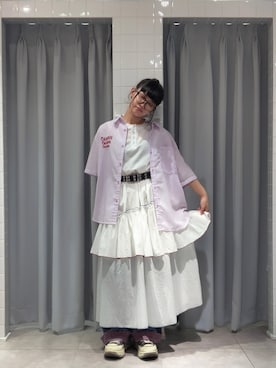 「DOUBLE NAME（ダブルネーム）のアイテム」を使った、みっしーさん（レディース・152cm）の夏コーディネート