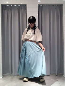 「DOUBLE NAME（ダブルネーム）のアイテム」を使った、みっしーさん（レディース・152cm）の夏コーディネート