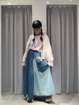 「DOUBLE NAME（ダブルネーム）のアイテム」を使った、みっしーさん（レディース・152cm）の夏コーディネート