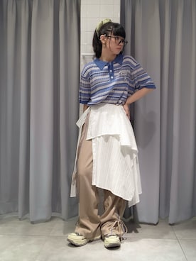 「PEANUTS（ピーナッツ）のアイテム」を使った、みっしーさん（レディース・152cm）の夏コーディネート