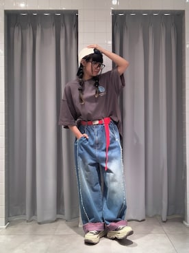 「DOUBLE NAME（ダブルネーム）のアイテム」を使った、みっしーさん（レディース・152cm）の夏コーディネート