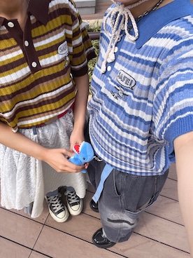 「DOUBLE NAME（ダブルネーム）のアイテム（パンツ）」を使った、みっしーさん（レディース・152cm）の春コーディネート