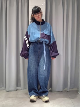 「DOUBLE NAME（ダブルネーム）のアイテム（パンツ）」を使った、みっしーさん（レディース・152cm）の春コーディネート