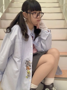 「DOUBLE NAME（ダブルネーム）のアイテム（トップス）」を使った、みっしーさん（レディース・152cm）の春コーディネート