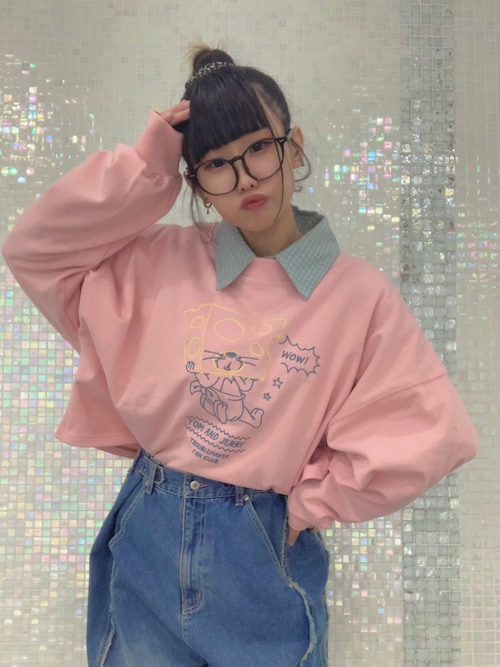 セール】【TOM AND JERRY】ショート丈刺繍プルオーバー（Tシャツ