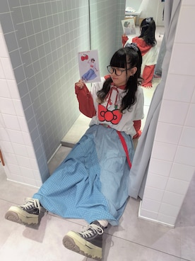 「DOUBLE NAME（ダブルネーム）のアイテム（トップス）」を使った、みっしーさん（レディース・152cm）の春コーディネート