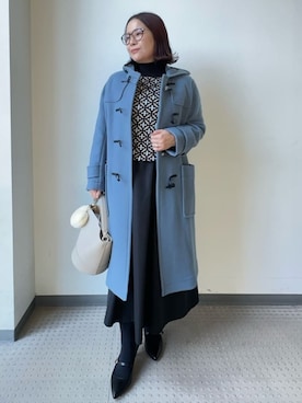 「アイテム（ダッフルコート）」を使った、asaminさん（レディース・154cm）の秋コーディネート