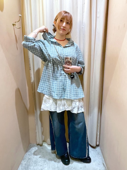 フリンジバギーデニムパンツ フリンジバギーデニムパンツ（デニムパンツ）｜w closet（ダブル