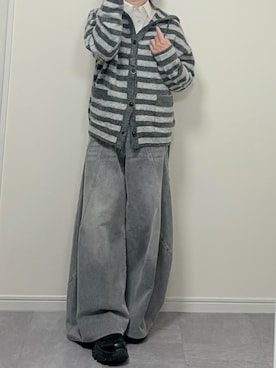 「ボーダーニット」｜あつさん（メンズ・154cm）の秋コーディネート