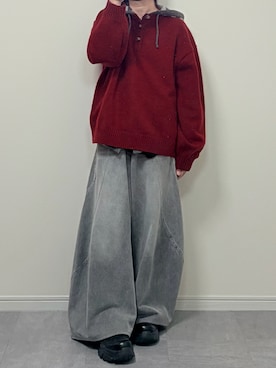 「ボーダーニット」｜あつさん（メンズ・154cm）の秋コーディネート